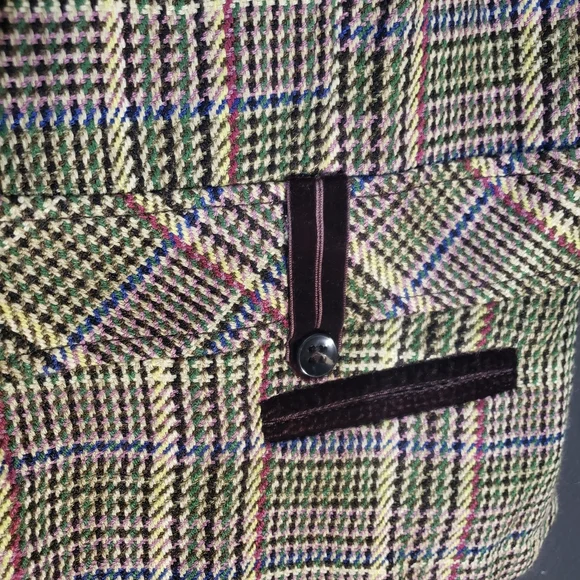 41. Studio Y Sz XL Multicolor Plaid Short-Sleeve Blazer - Picture 6 of 8